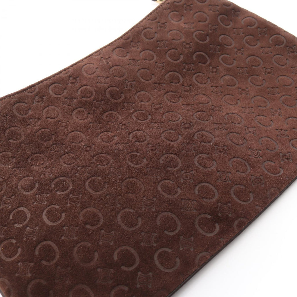 Celine C Blason · Suede Shoulder Bag