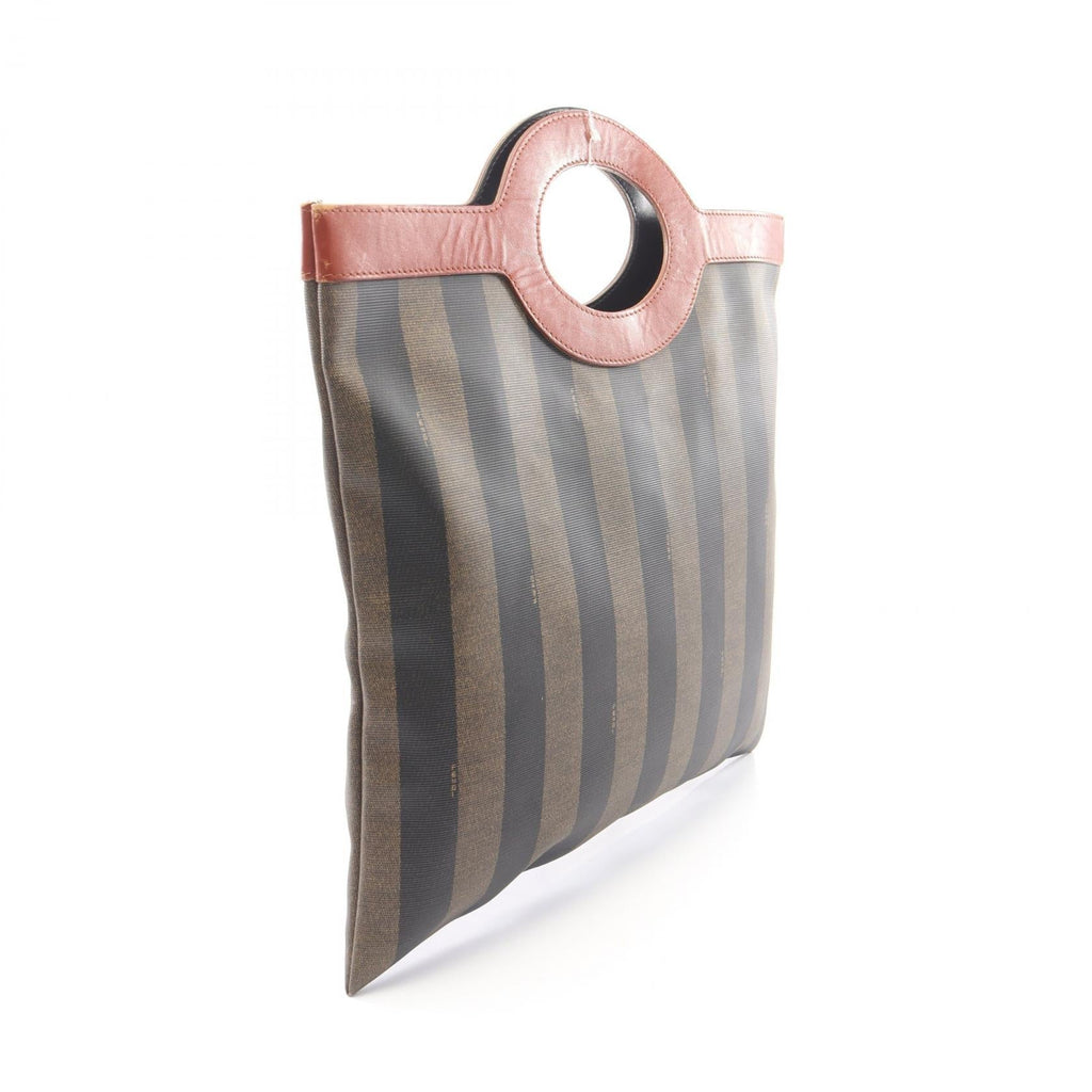 Fendi Pecan · Canvas Leather Tote