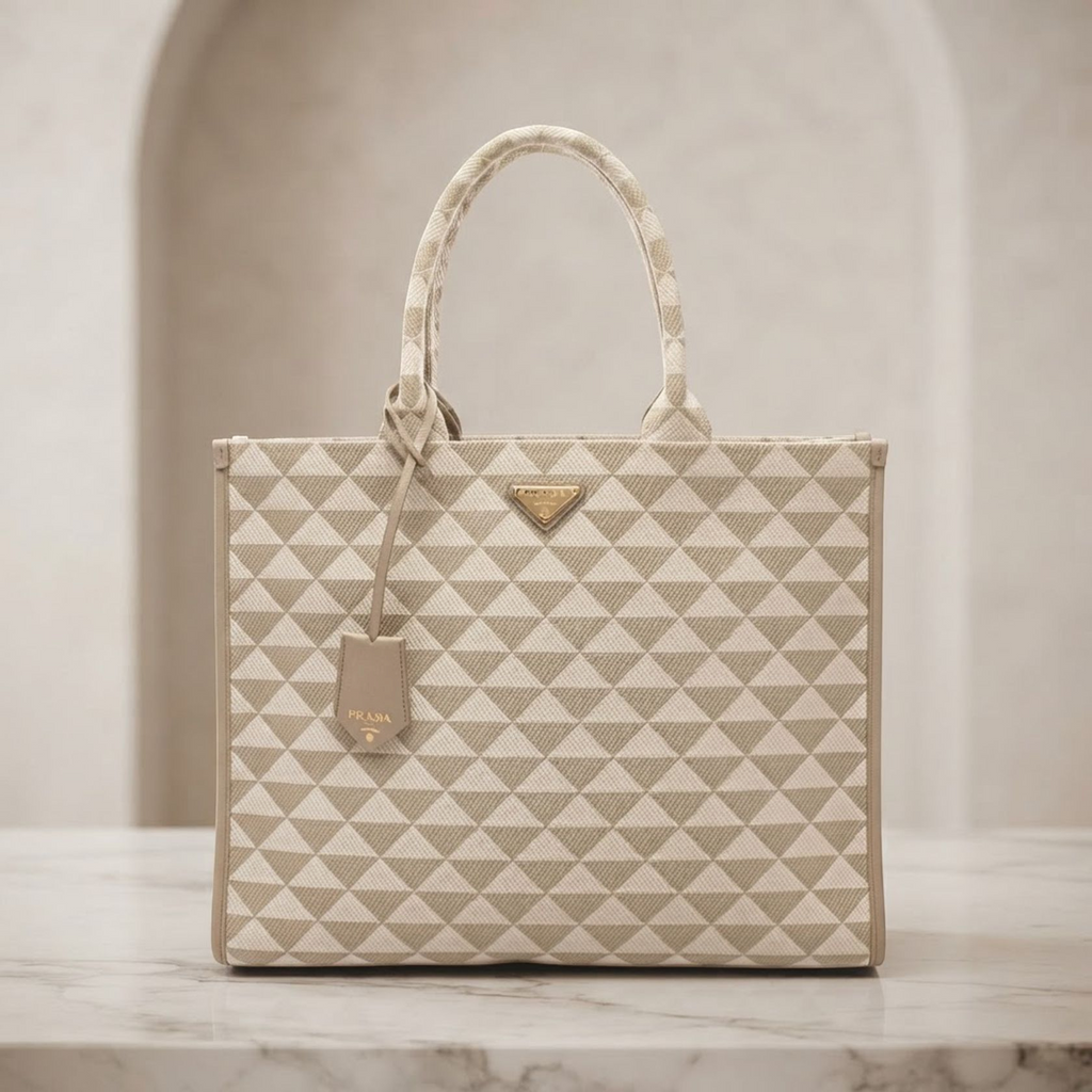 Prada Triangolo · Jacquard Symbol Tote