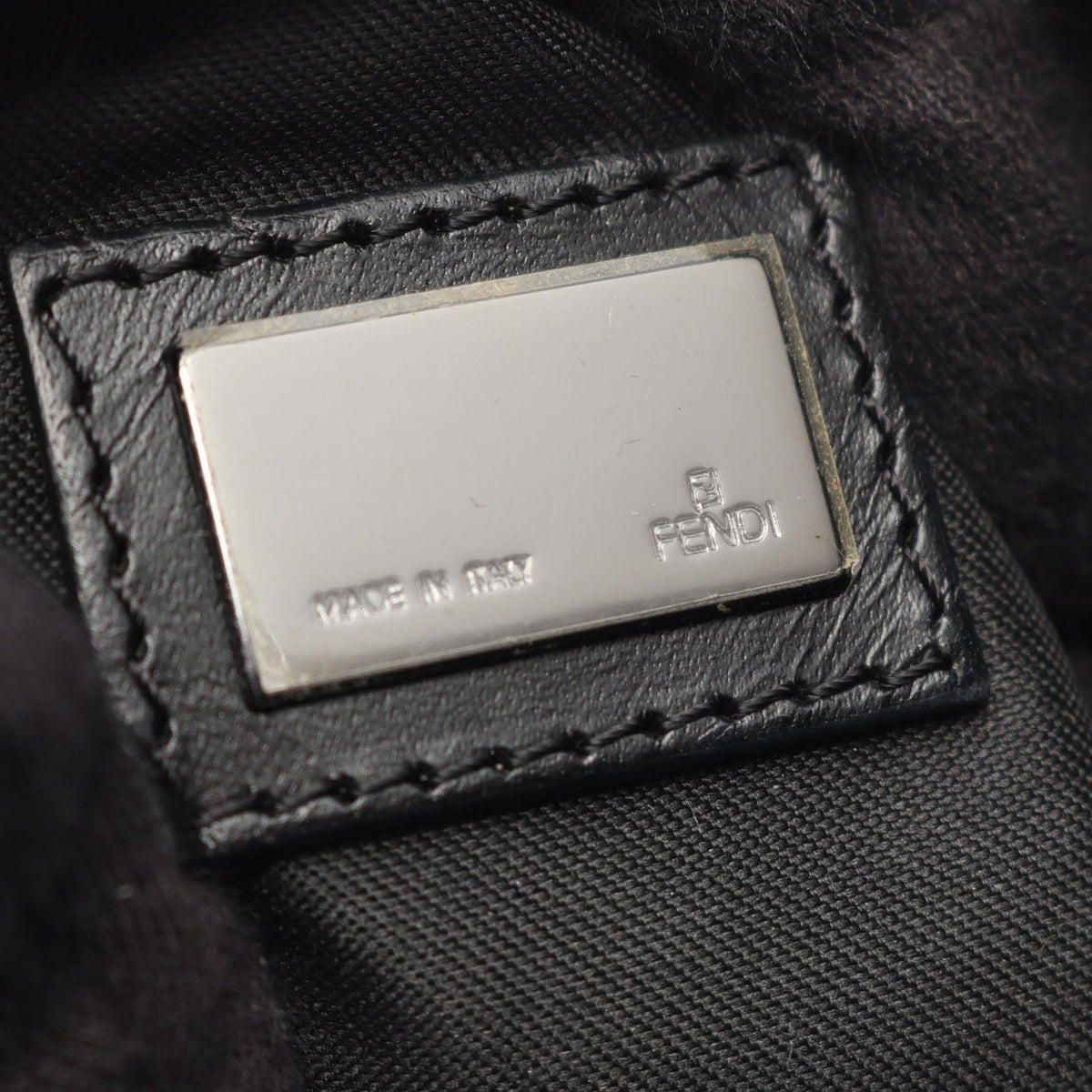 Fendi Zucchino · Canvas Leather Shoulder Bag