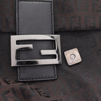 Fendi Zucchino · Canvas Leather Shoulder Bag