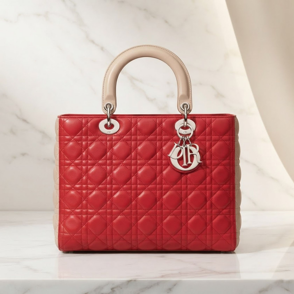 Dior Lady Dior Large · Cannage · Leather