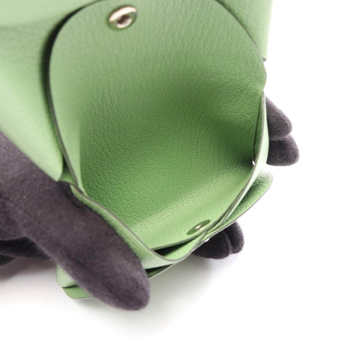 Hermès Calvi Duo · Chèvre Leather · Vert Criquet