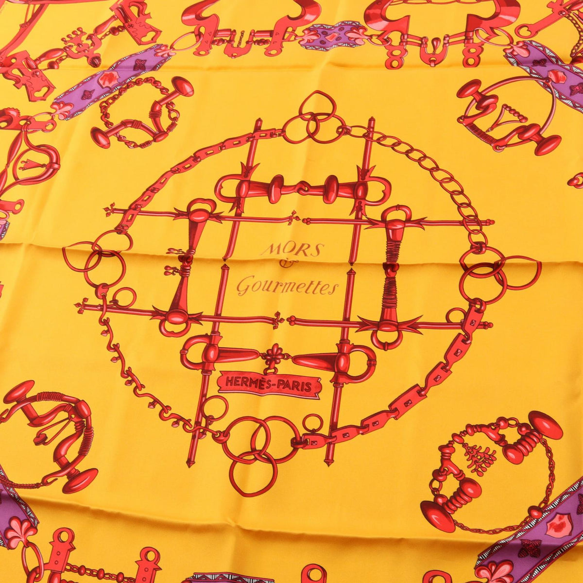 Hermès Carré90 · Mors et Gourmettes · Silk
