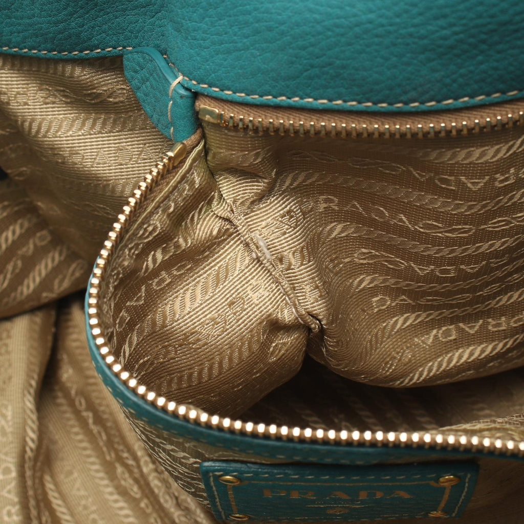 Prada · Leather Tote · Emerald