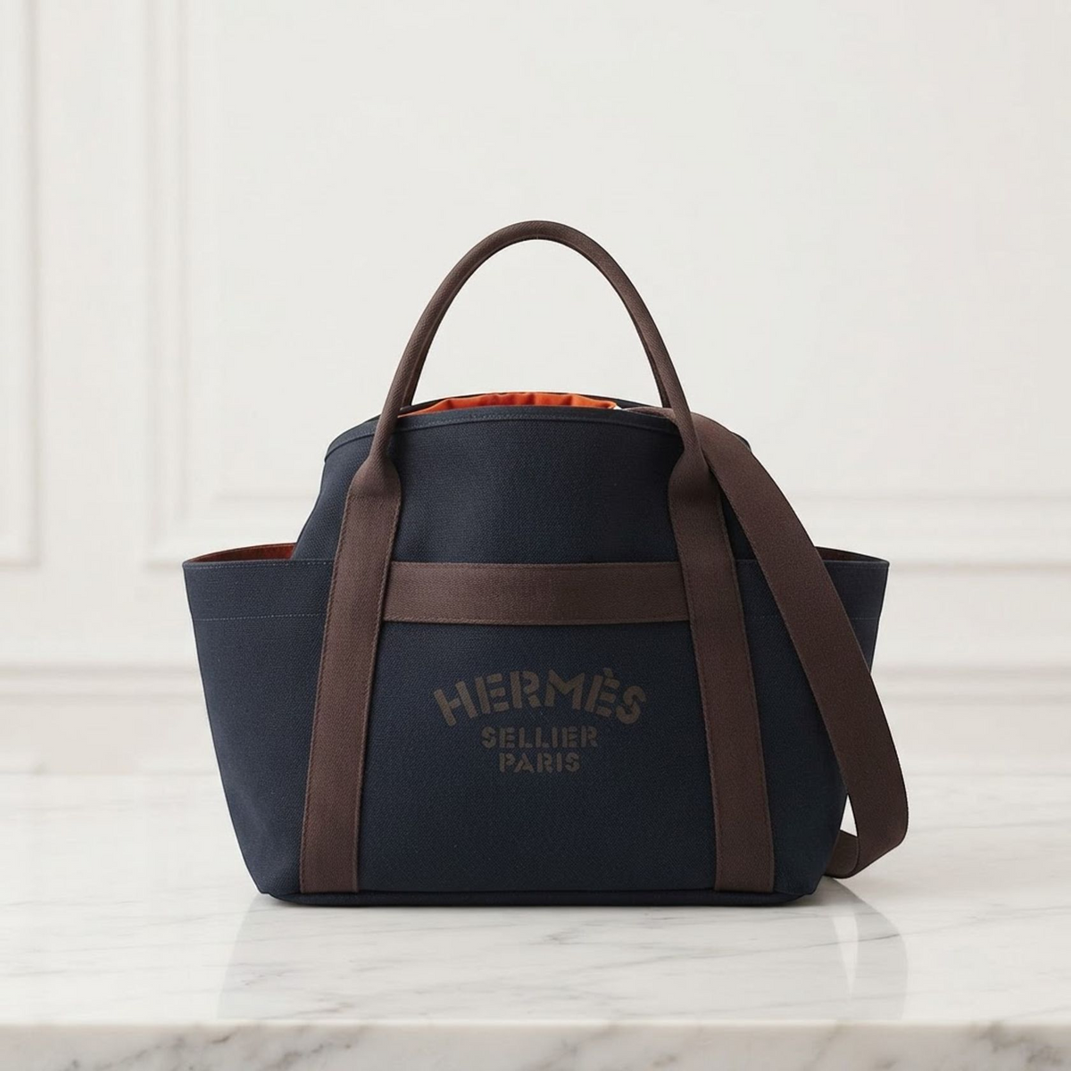 Hermès Sac de Pansage · Toile Chevrons