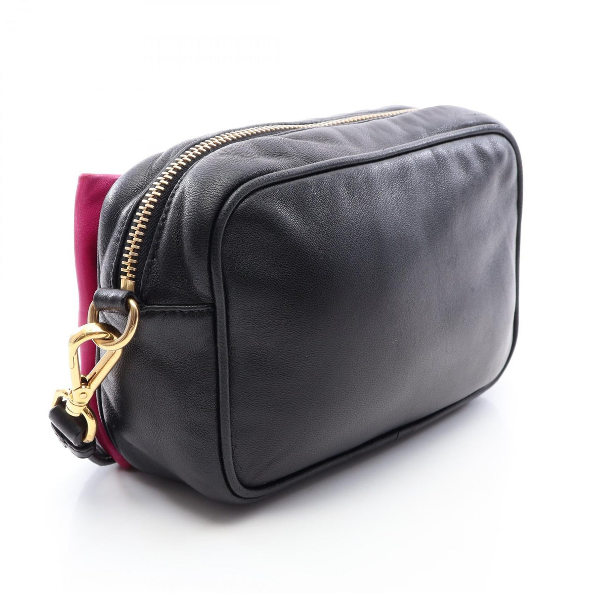 Prada · Leather Crossbody · Gold Hardware