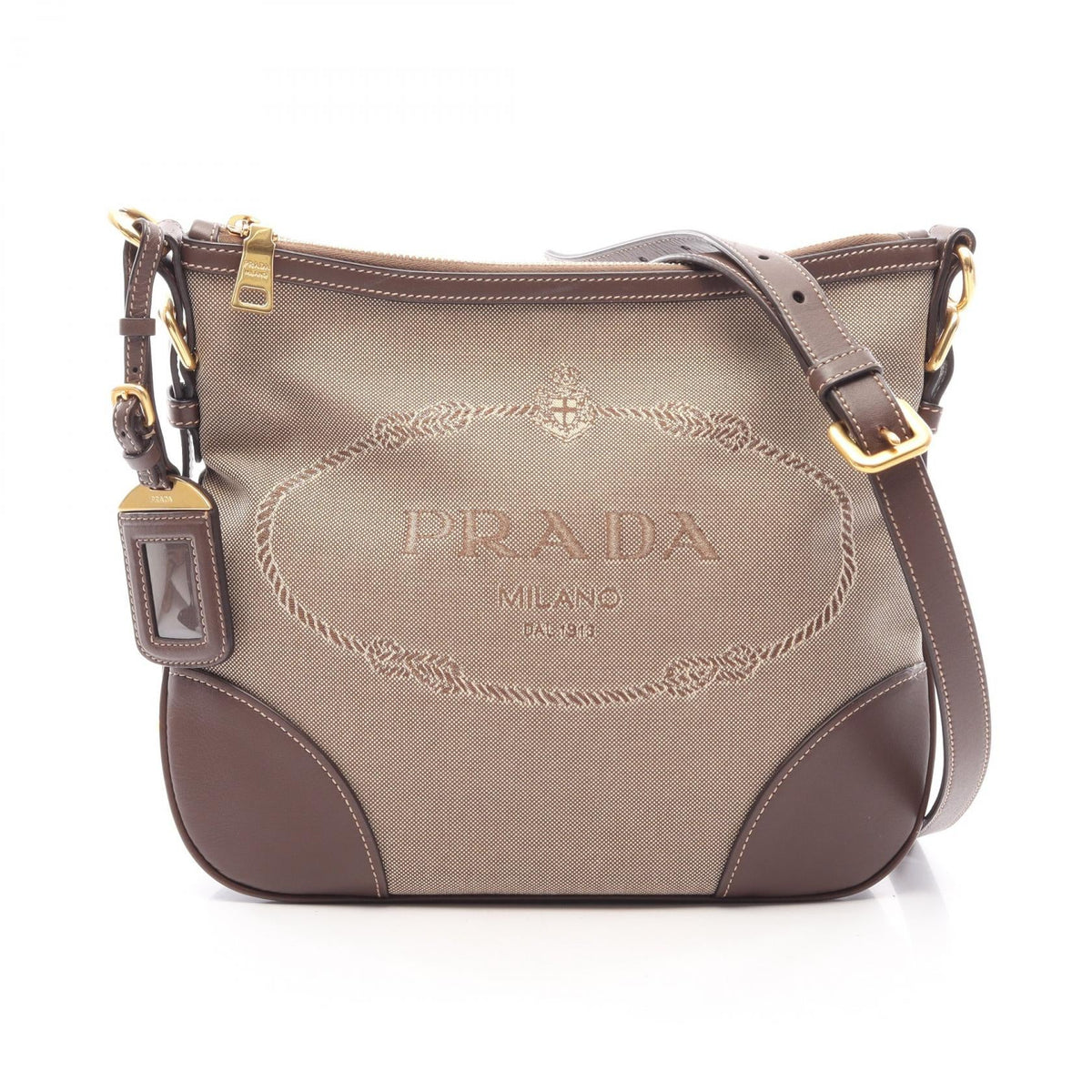 PRADA Logo Jacquard · Canvas Crossbody