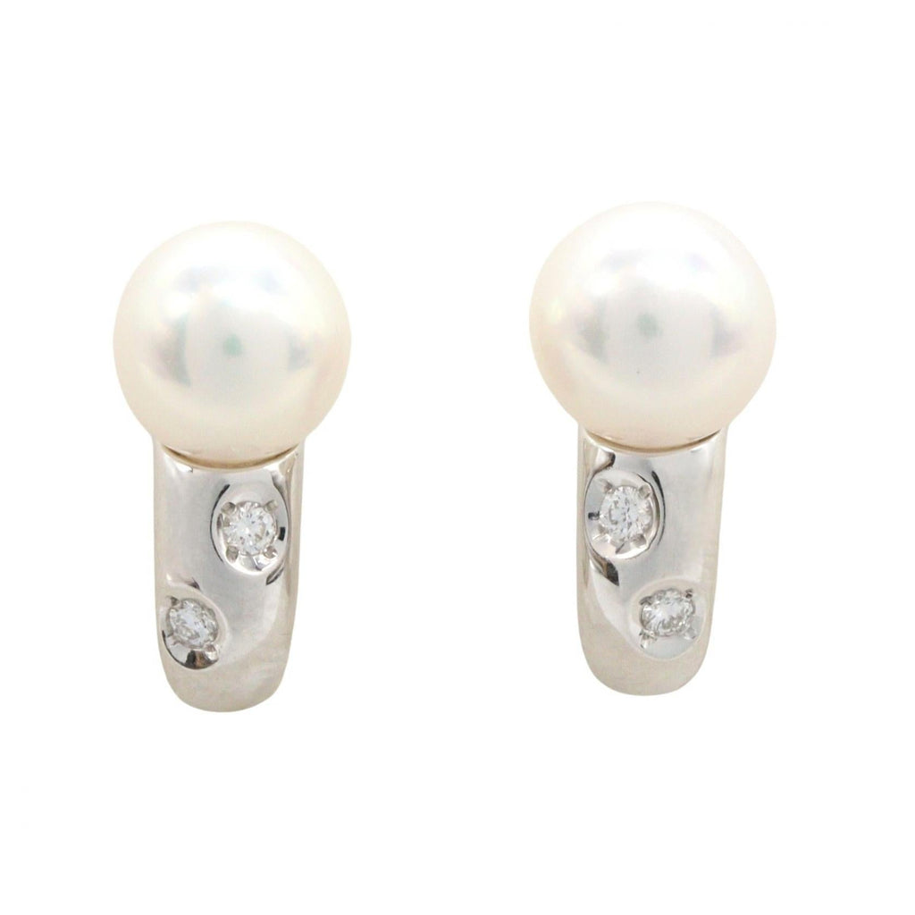 Mikimoto Pearl Earrings · 18K White Gold