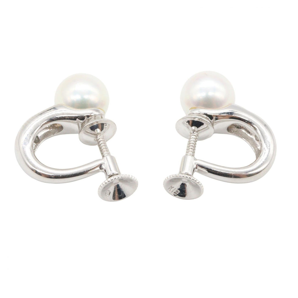 Mikimoto Pearl Earrings · 18K White Gold