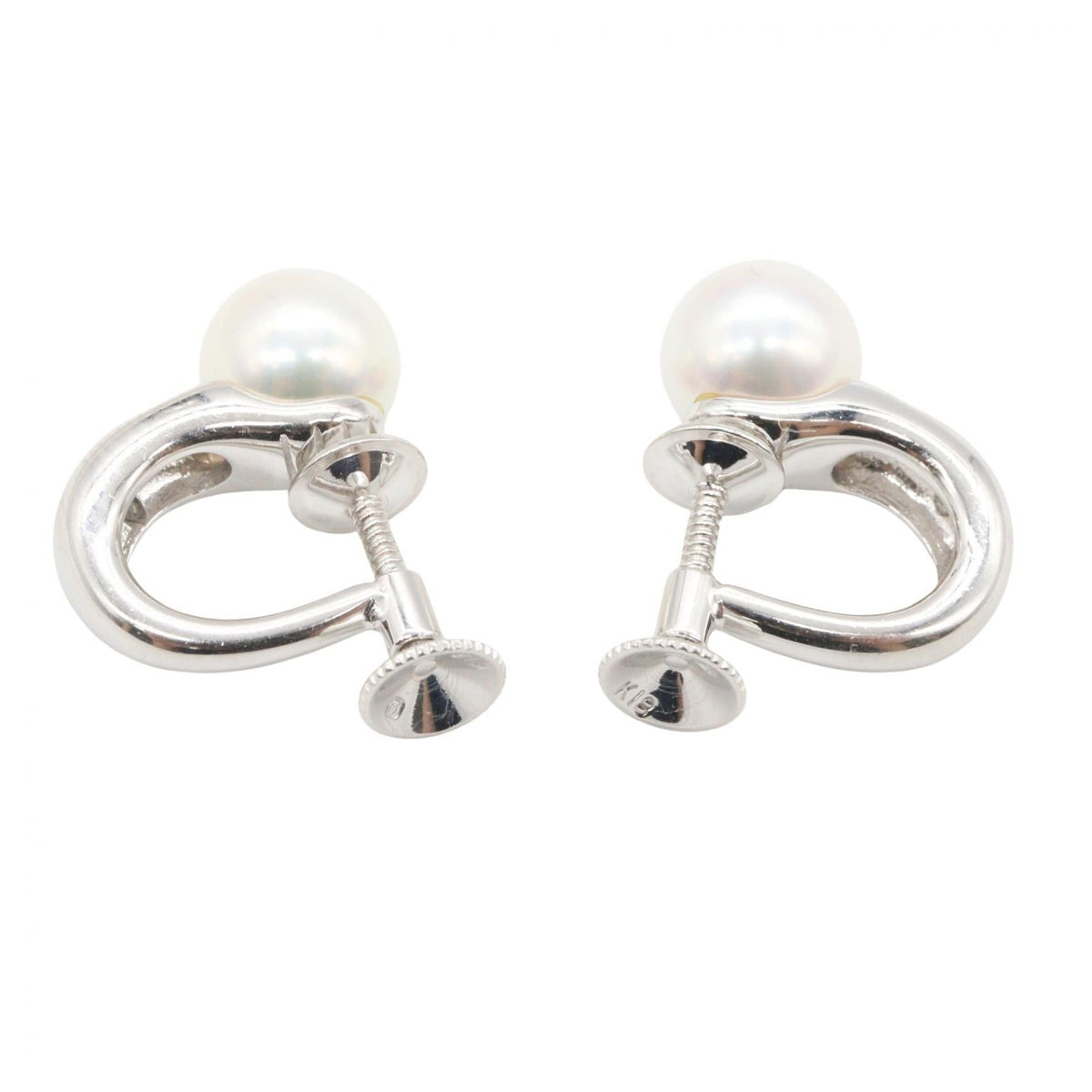 Mikimoto Pearl Earrings · 18K White Gold