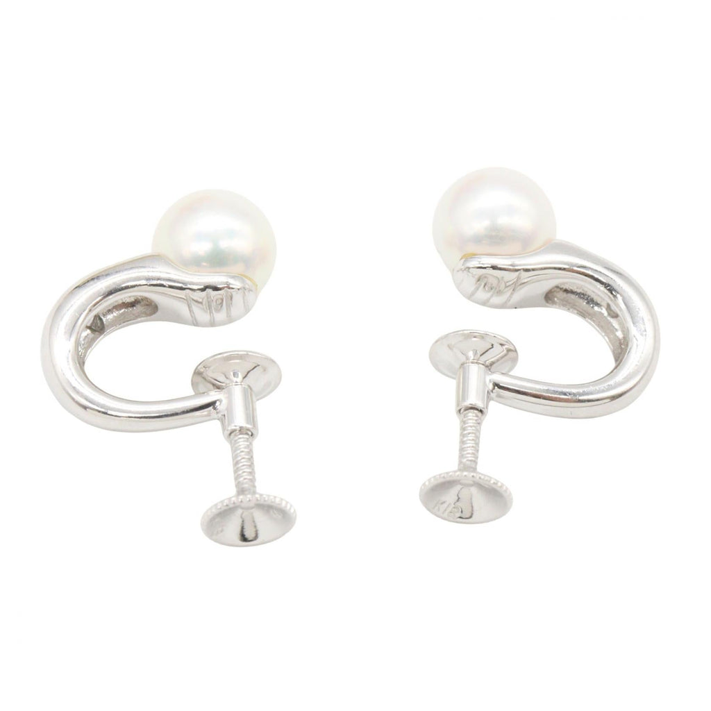 Mikimoto Pearl Earrings · 18K White Gold