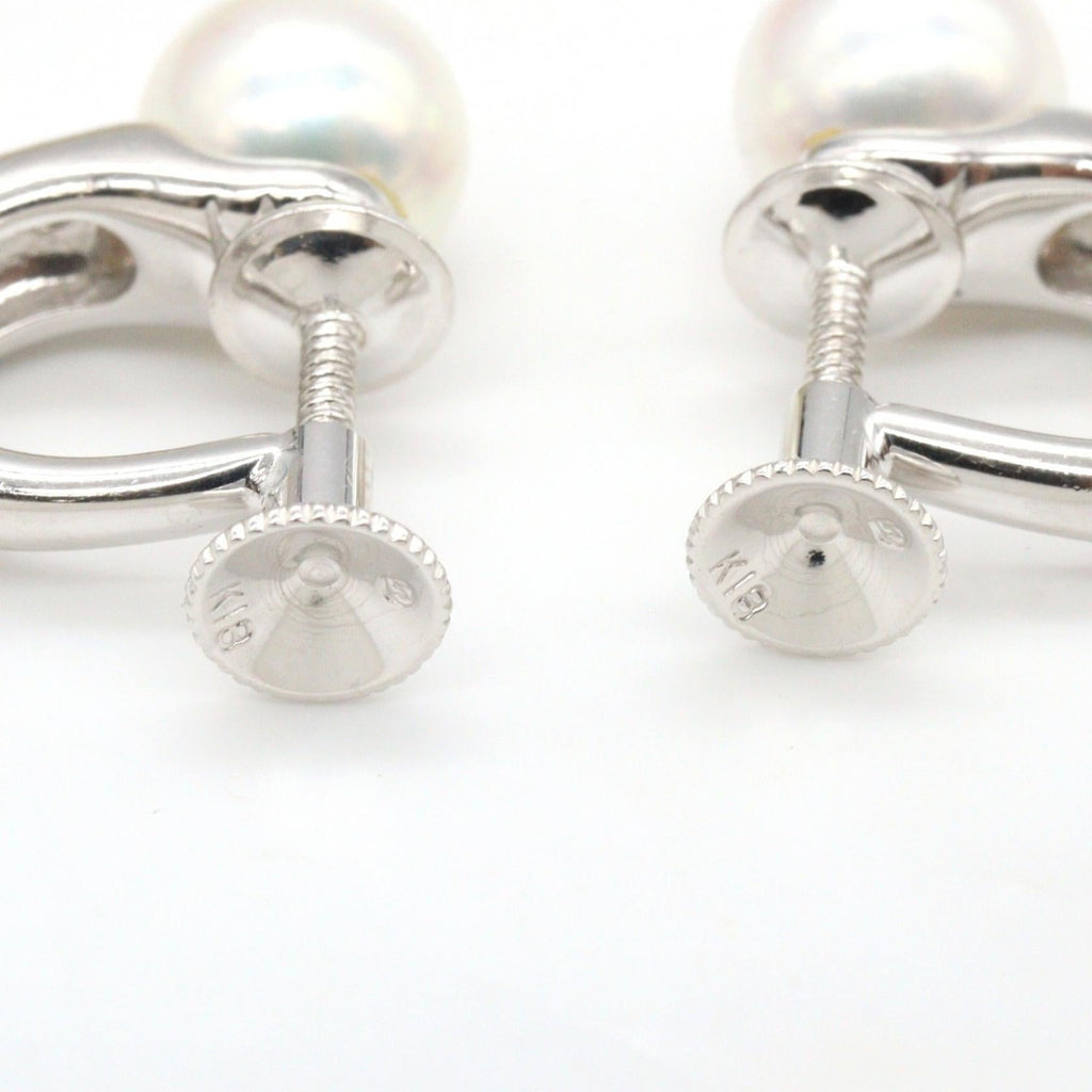 Mikimoto Pearl Earrings · 18K White Gold