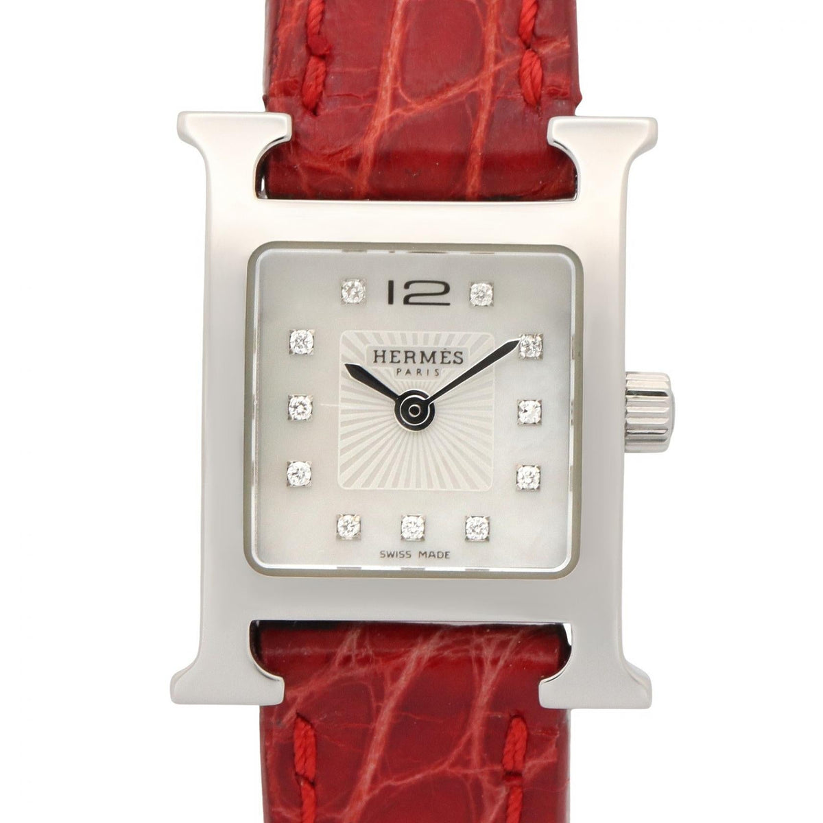 Hermès H Watch Mini · Diamond · Steel
