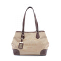 Prada Logo Jacquard Tote · Canvas Leather