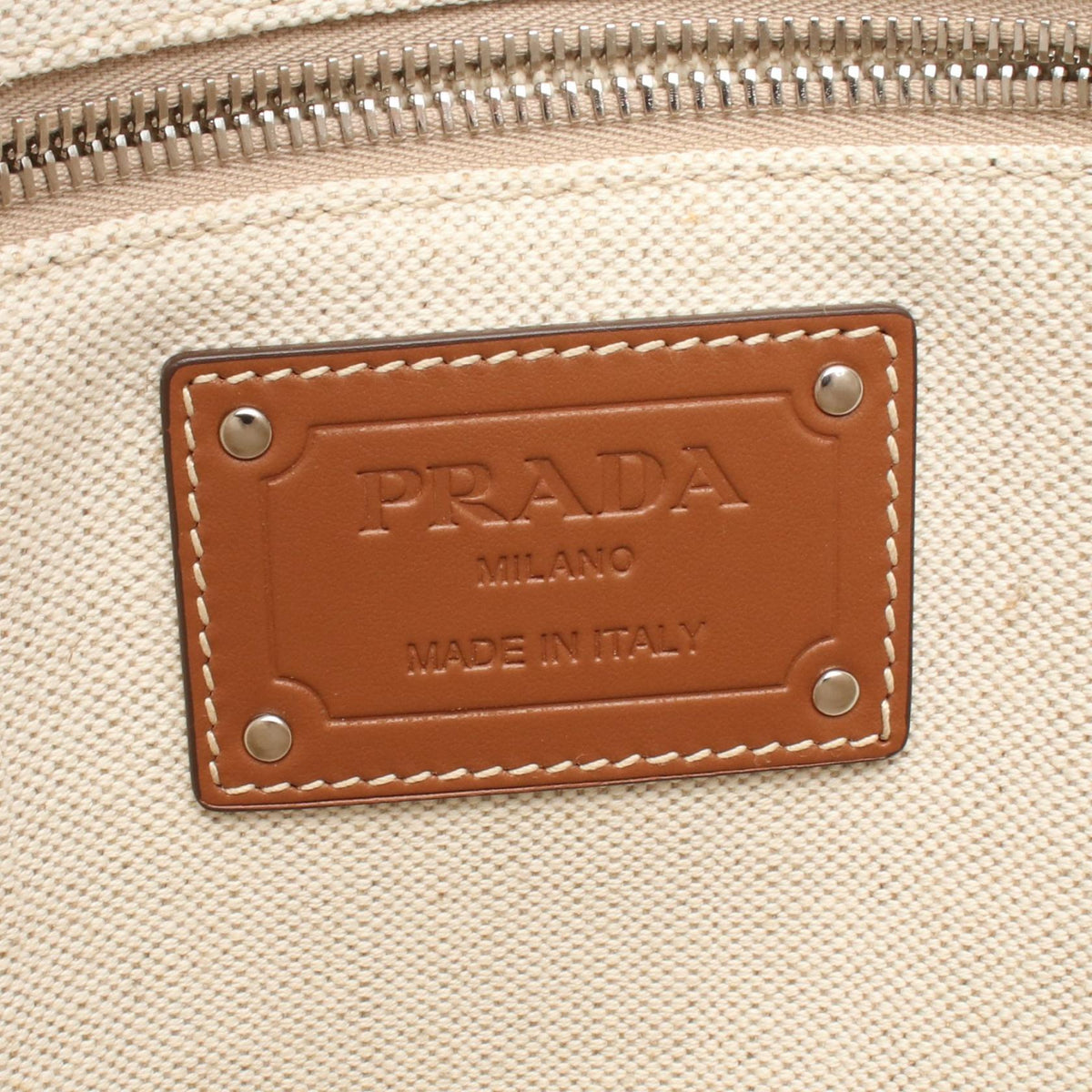 Prada · Canvas Leather Tote