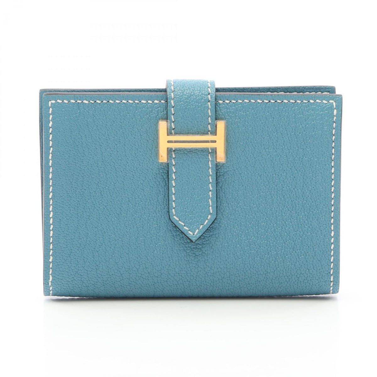 Hermès Bearn Mini · Chèvre · Blue Jean
