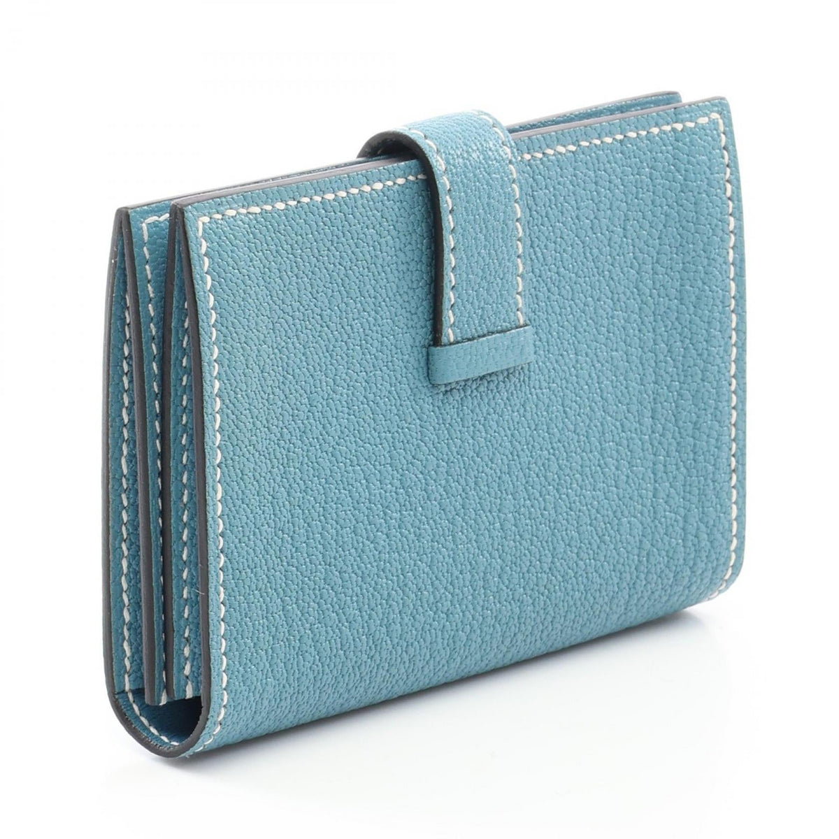 Hermès Bearn Mini · Chèvre · Blue Jean