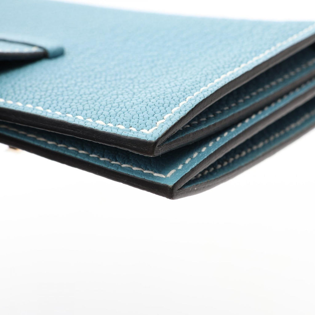 Hermès Bearn Mini · Chèvre · Blue Jean