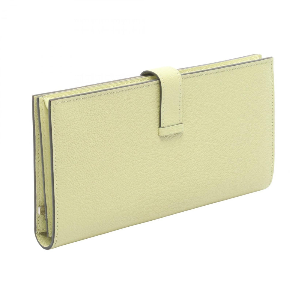 Hermès Bearn Soufflet · Chèvre · Jaune Bourgeon