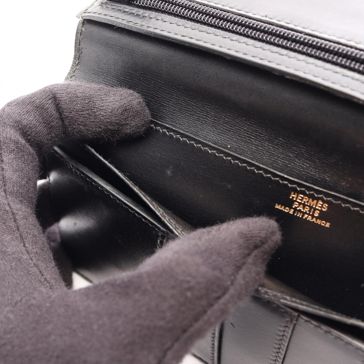 Hermès Bearn Classic · Box Calf · Gold Hardware