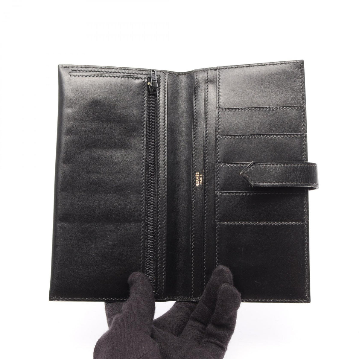 Hermès Bearn Classic · Box Calf · Gold Hardware