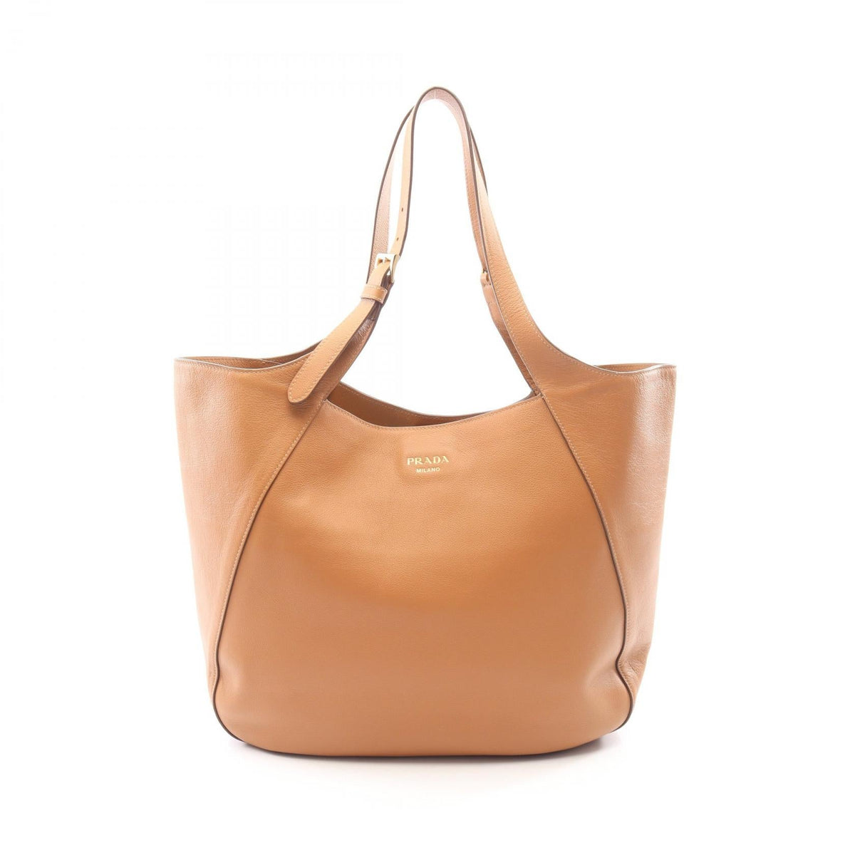 PRADA Logo Tote · Leather