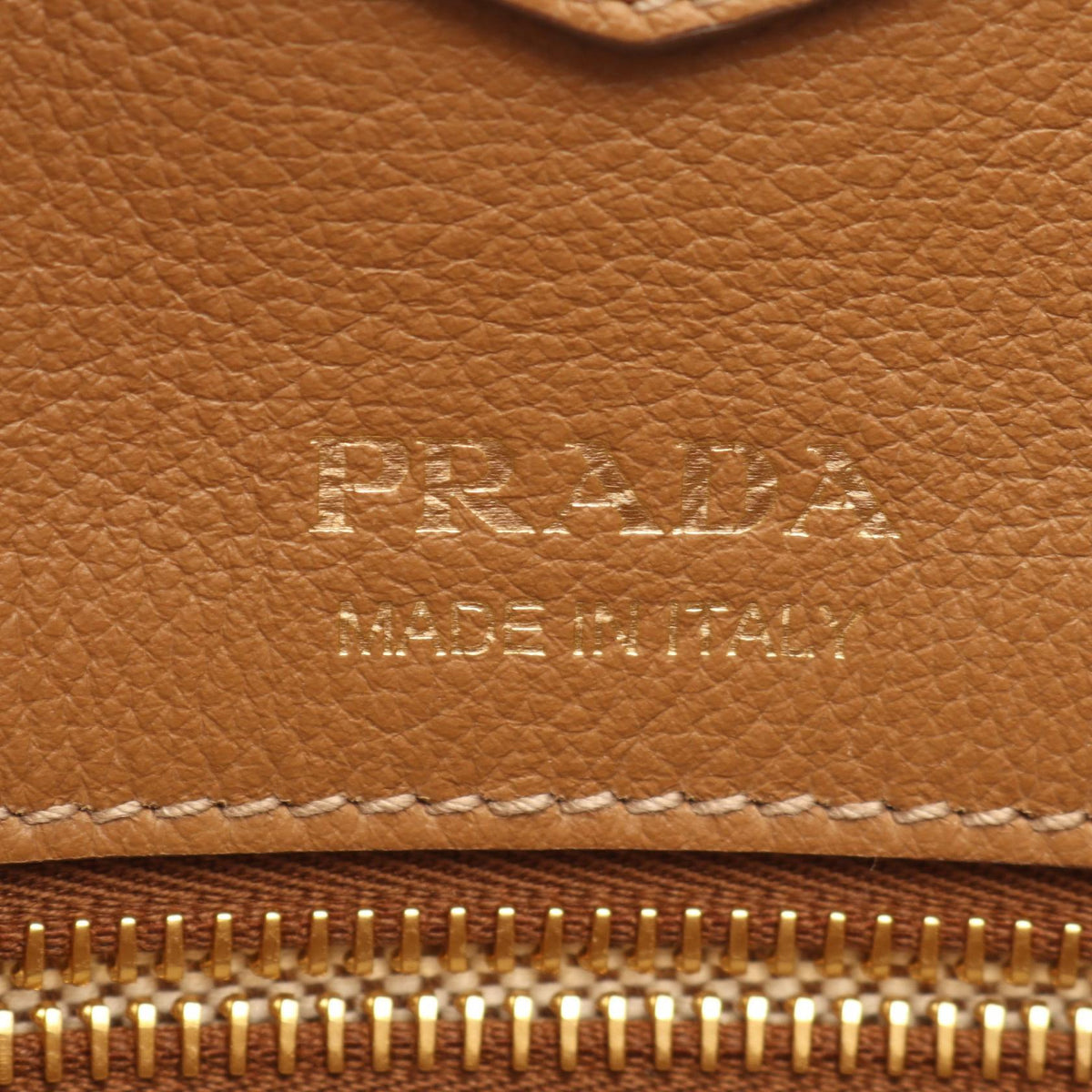 PRADA Logo Tote · Leather