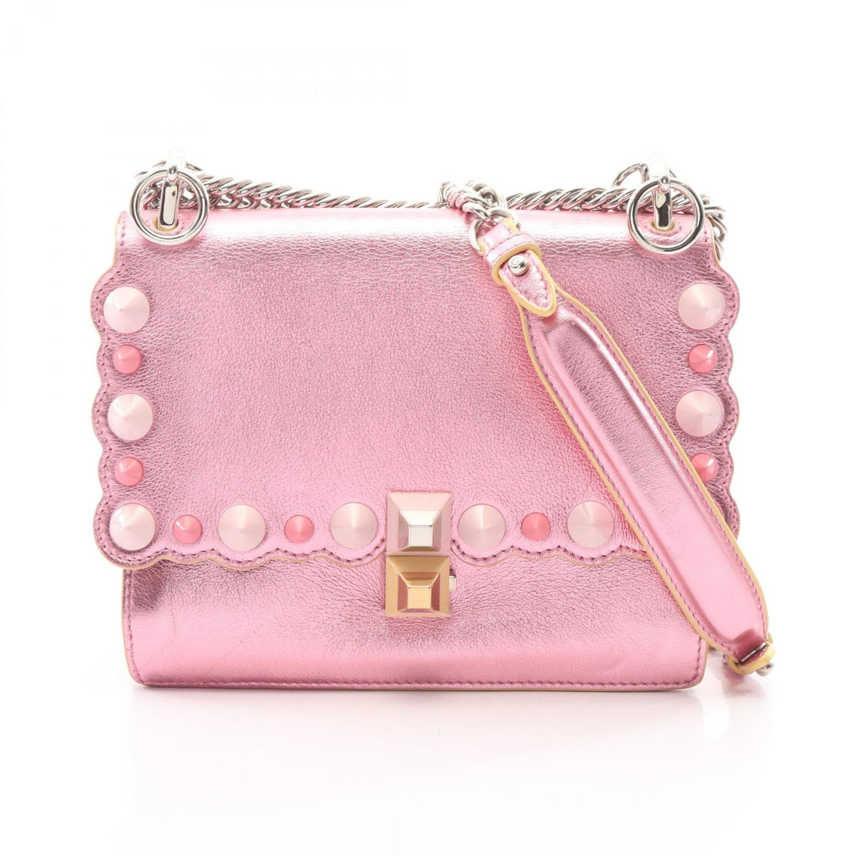 Fendi Mini Kan I · Metallic Chain