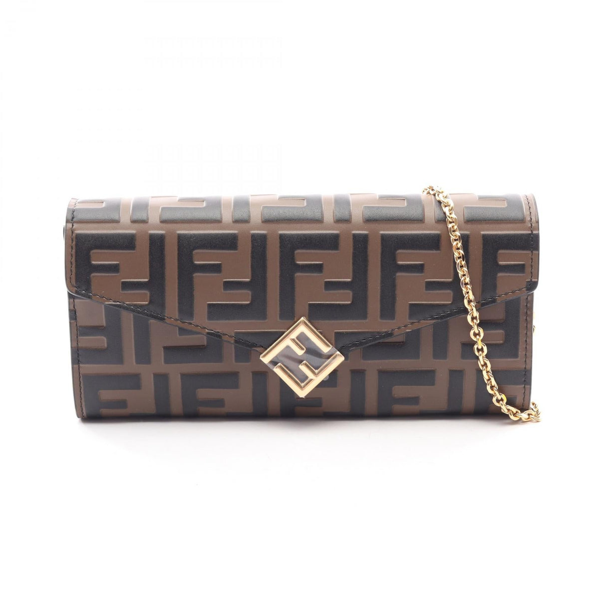 Fendi FF Diamond · Leather Shoulder Bag
