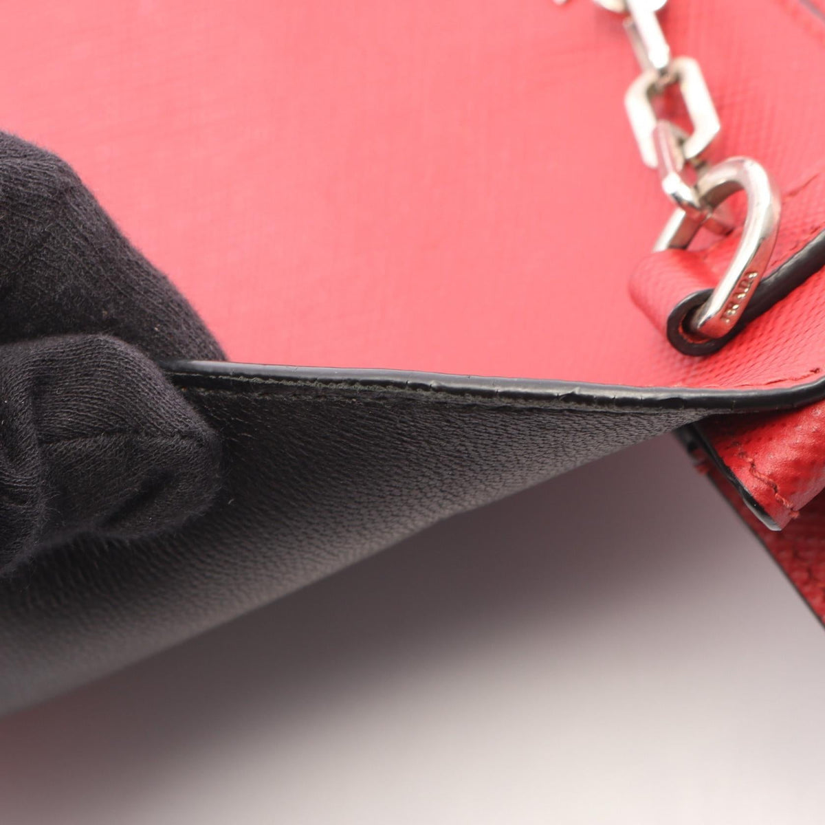 Prada Saffiano · Chain Shoulder Bag