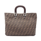 FENDI Zucca · Canvas Leather Tote