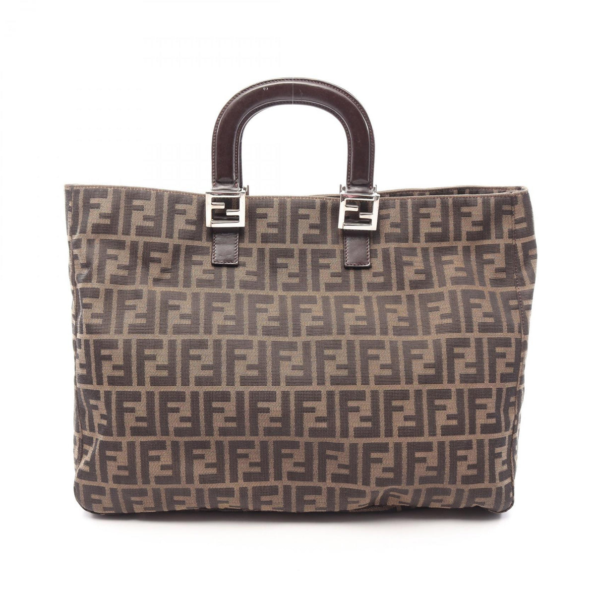 FENDI Zucca · Canvas Leather Tote