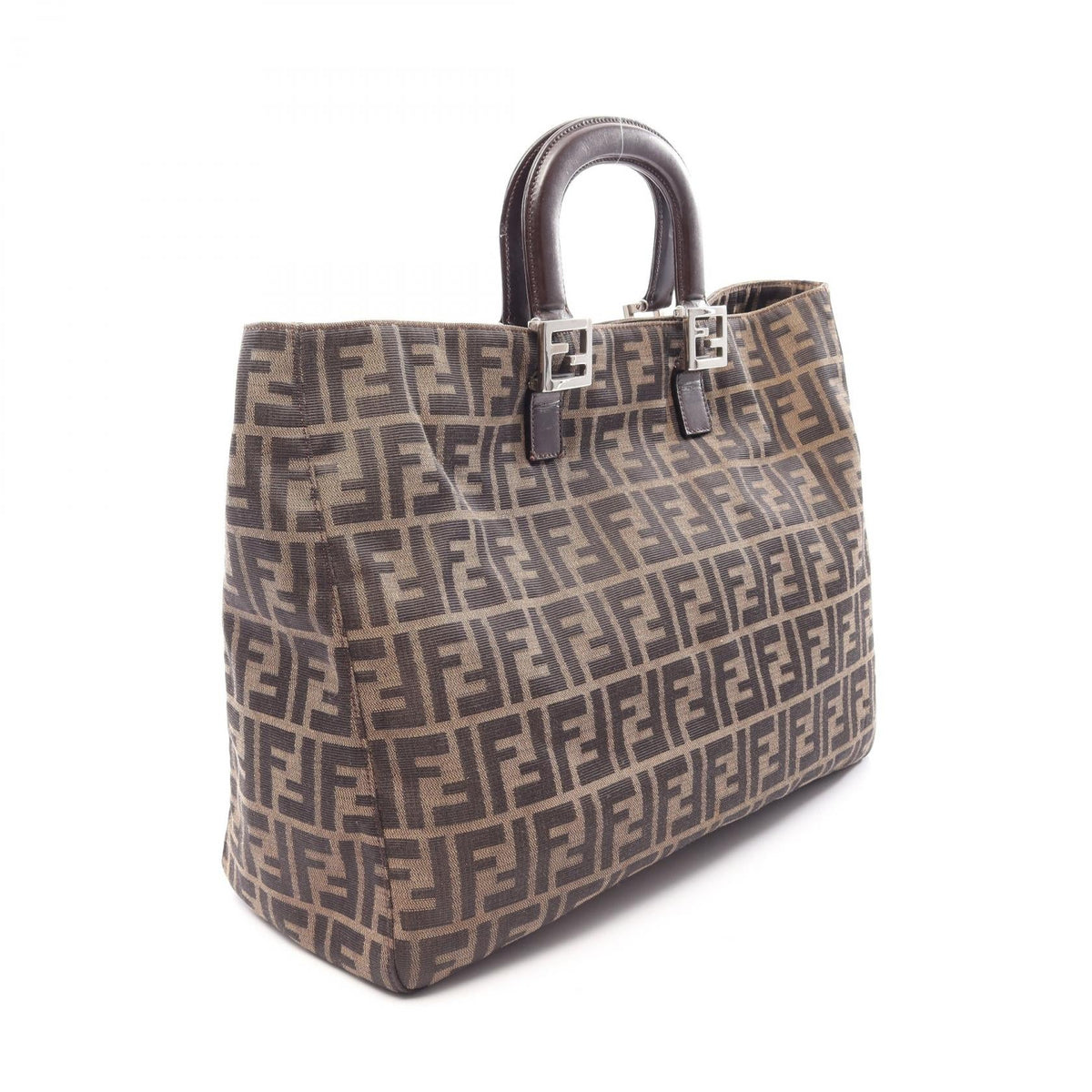 FENDI Zucca · Canvas Leather Tote