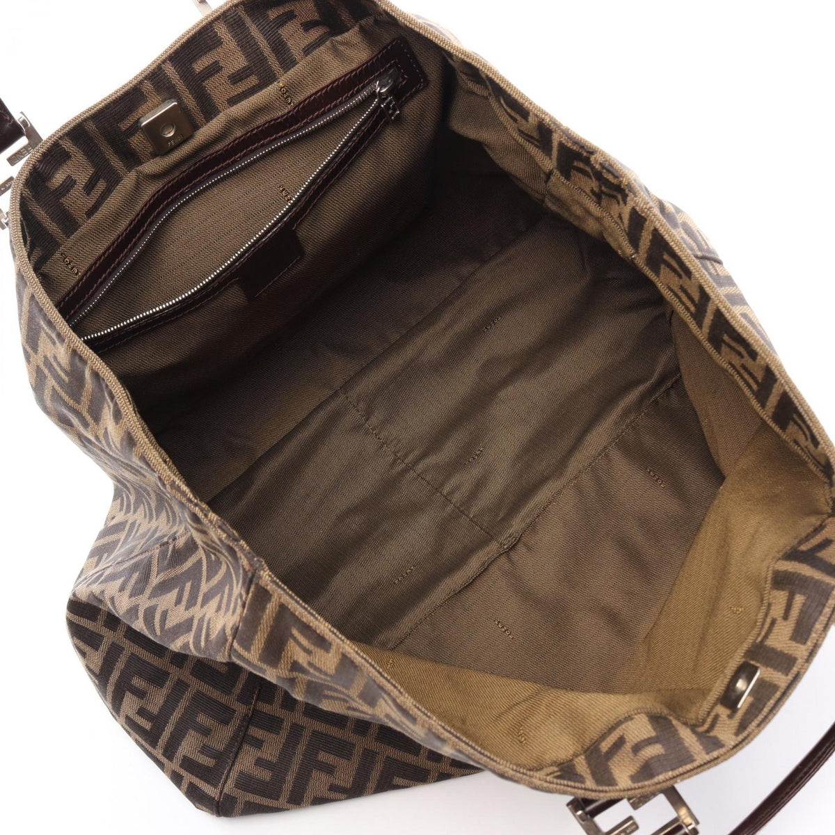 FENDI Zucca · Canvas Leather Tote