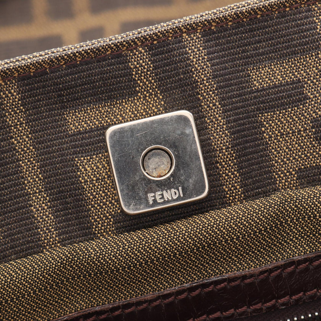 FENDI Zucca · Canvas Leather Tote