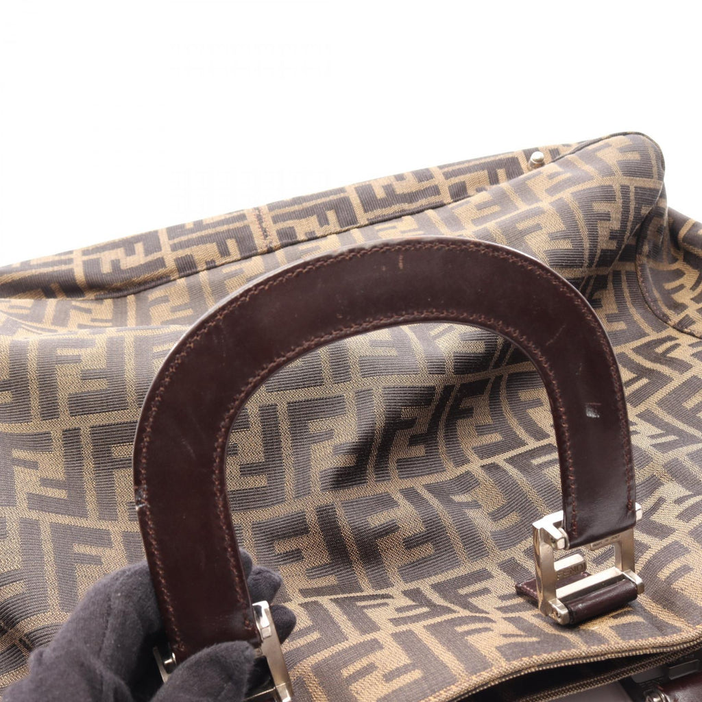 FENDI Zucca · Canvas Leather Tote