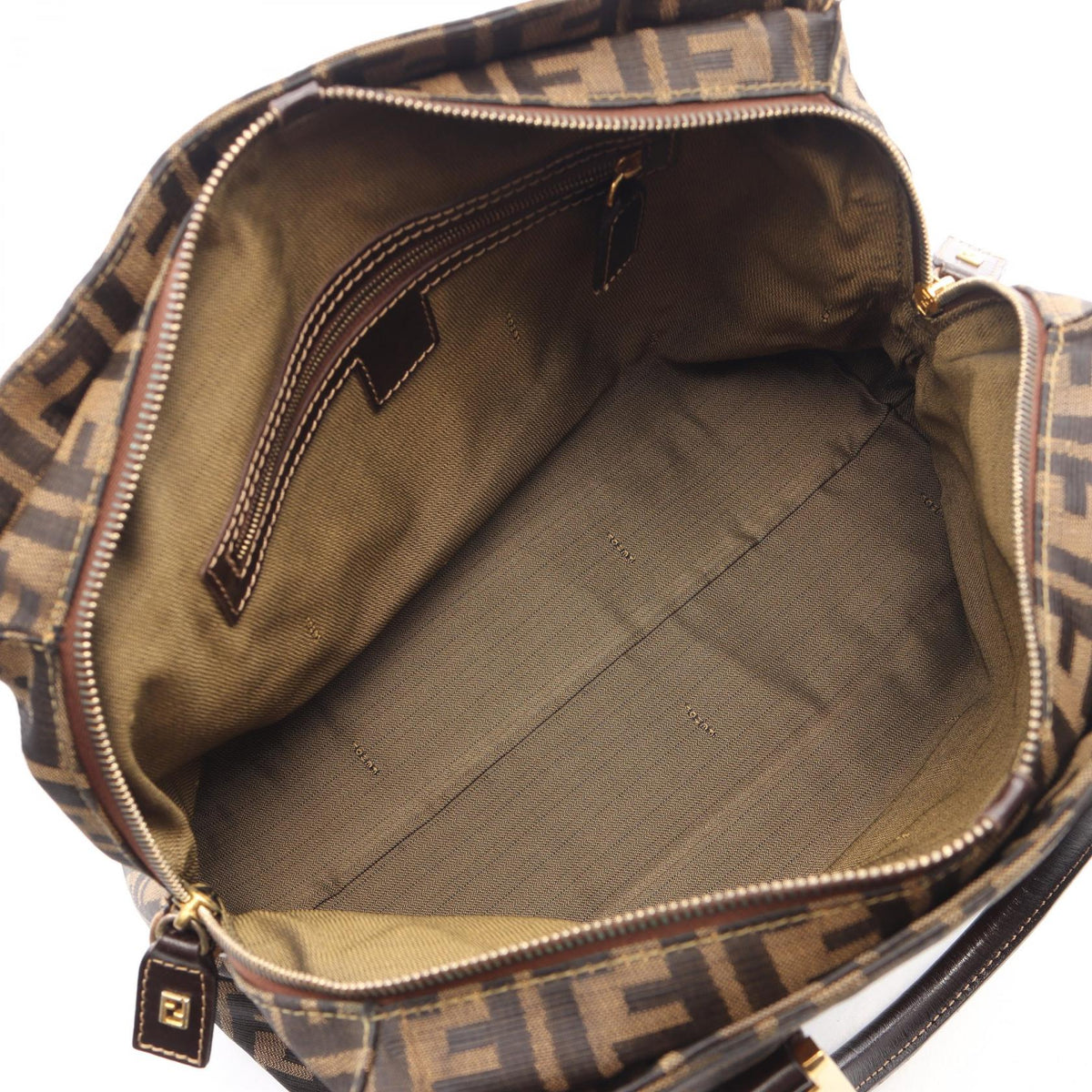 Fendi Zucca · Canvas Leather Crossbody