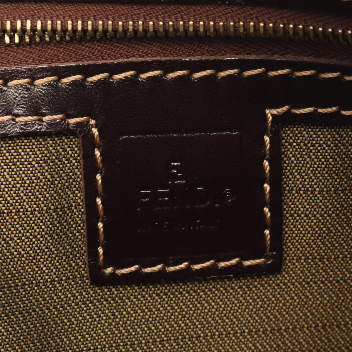 Fendi Zucca · Canvas Leather Crossbody