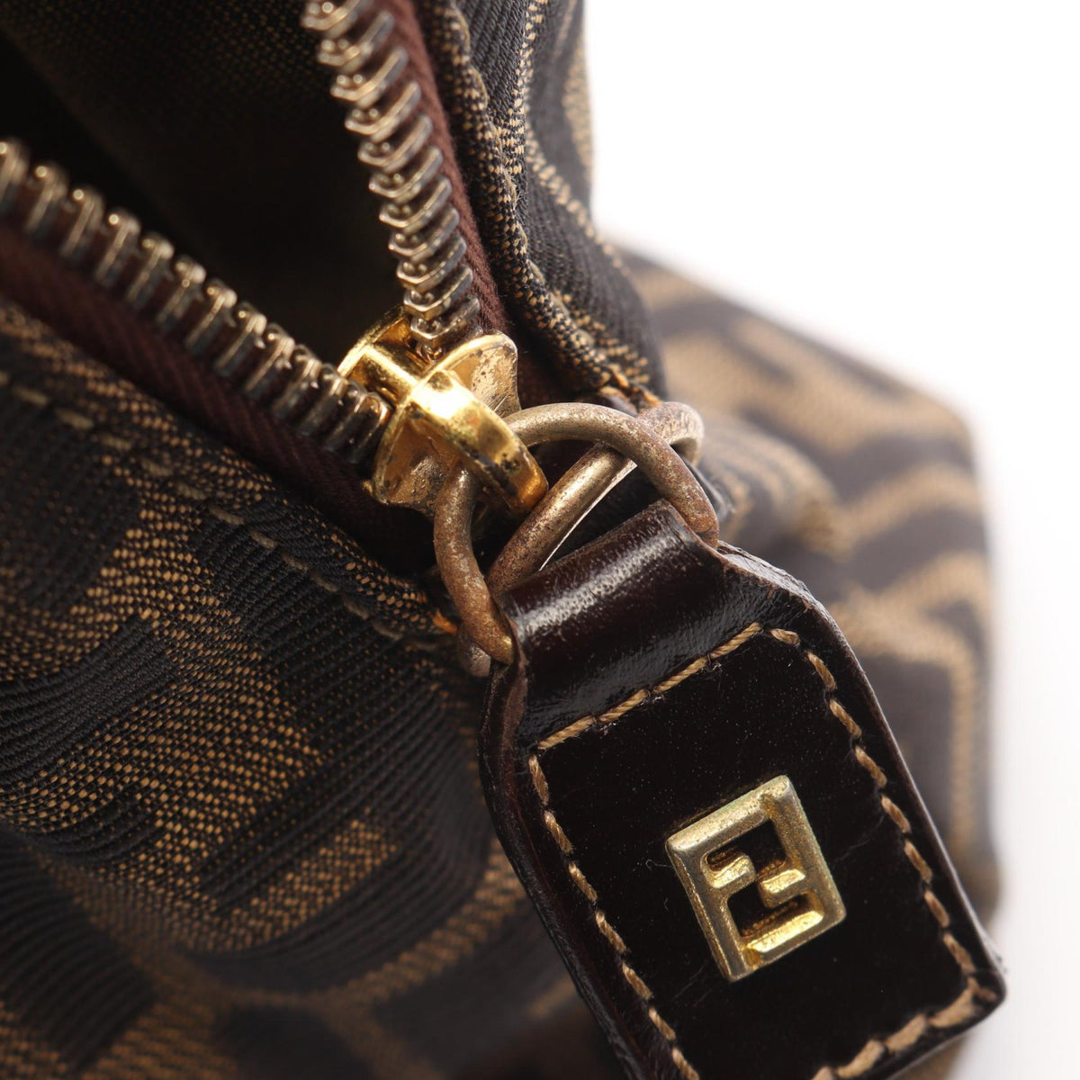 Fendi Zucca · Canvas Leather Crossbody