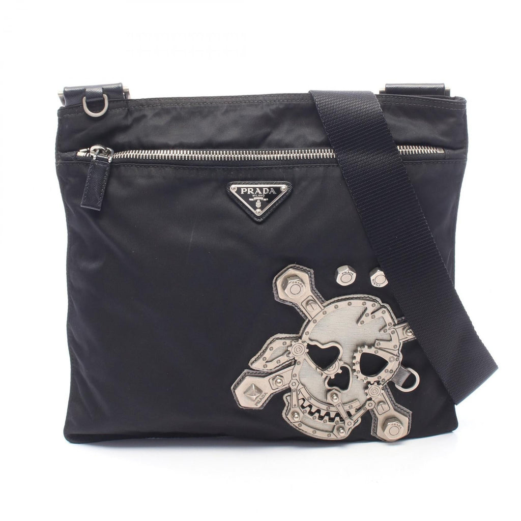 PRADA Skull Studs · Nylon Triangle Logo