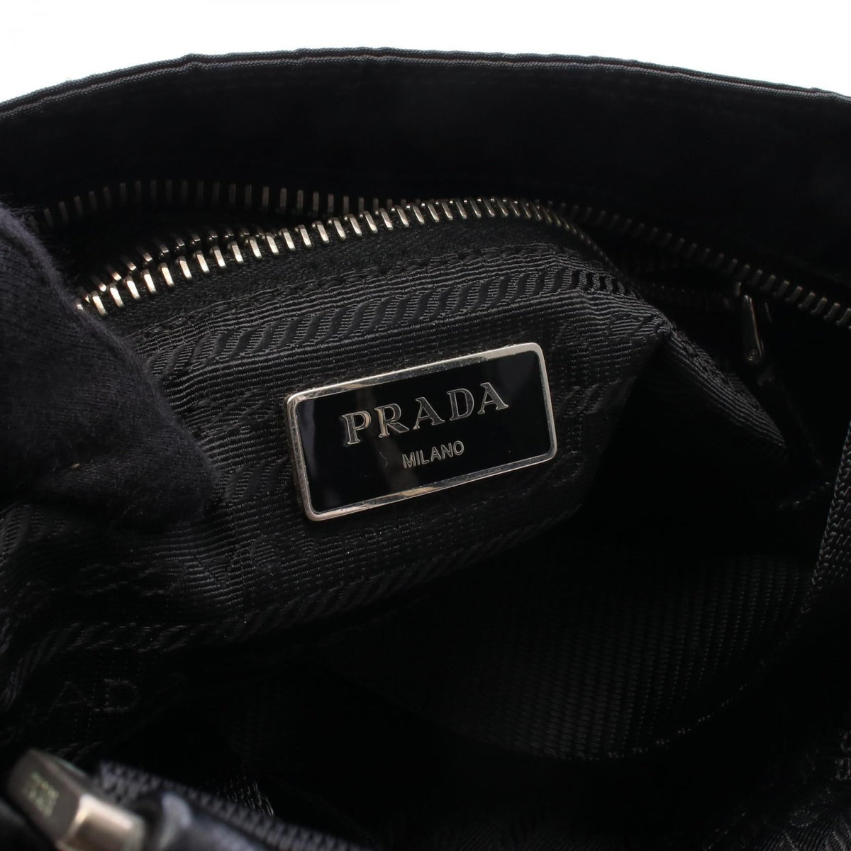 PRADA Skull Studs · Nylon Triangle Logo