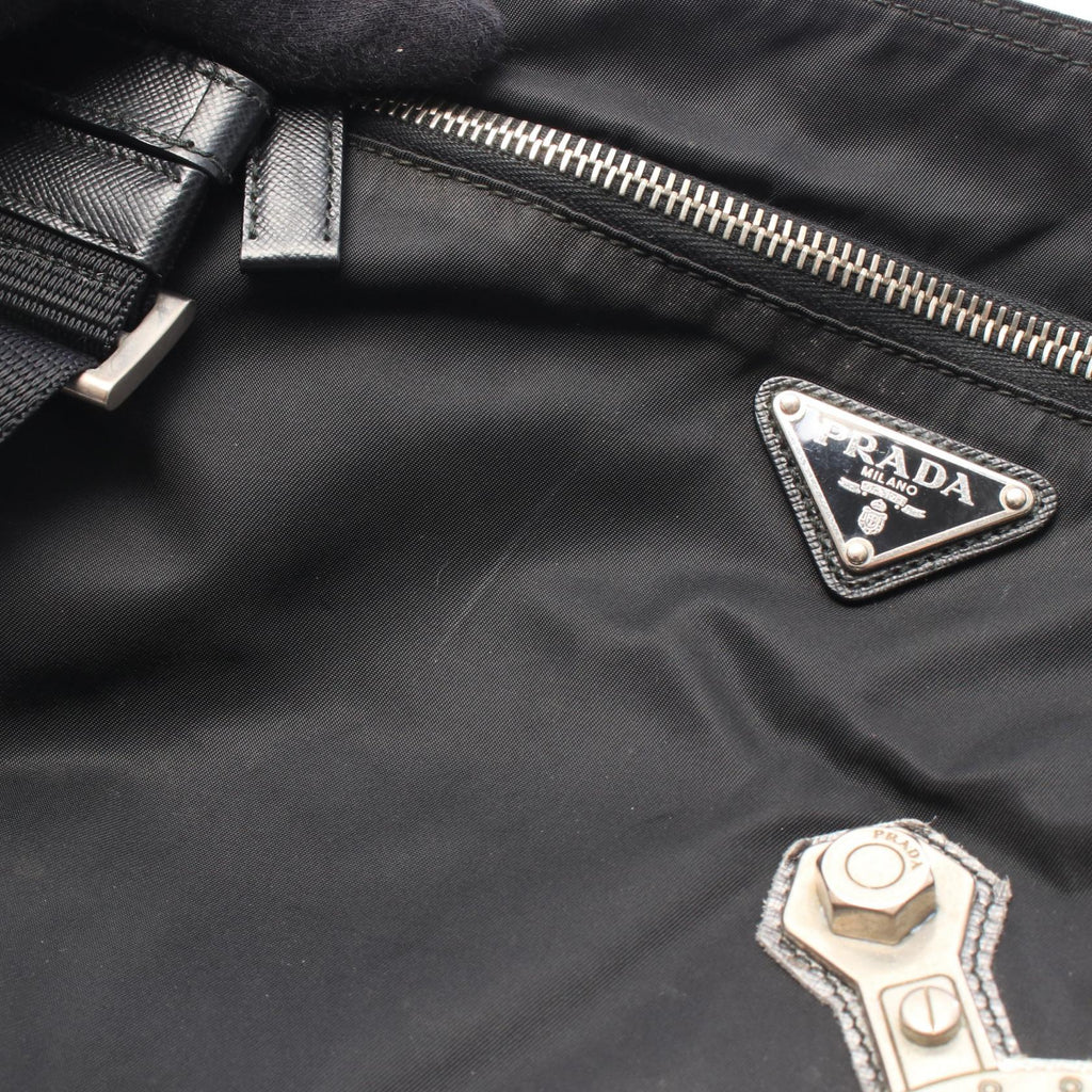 PRADA Skull Studs · Nylon Triangle Logo