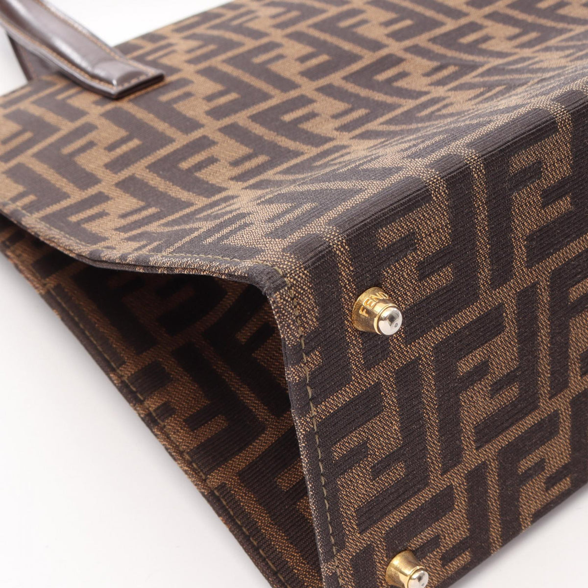 Fendi Zucca · Canvas Leather · Shoulder Tote