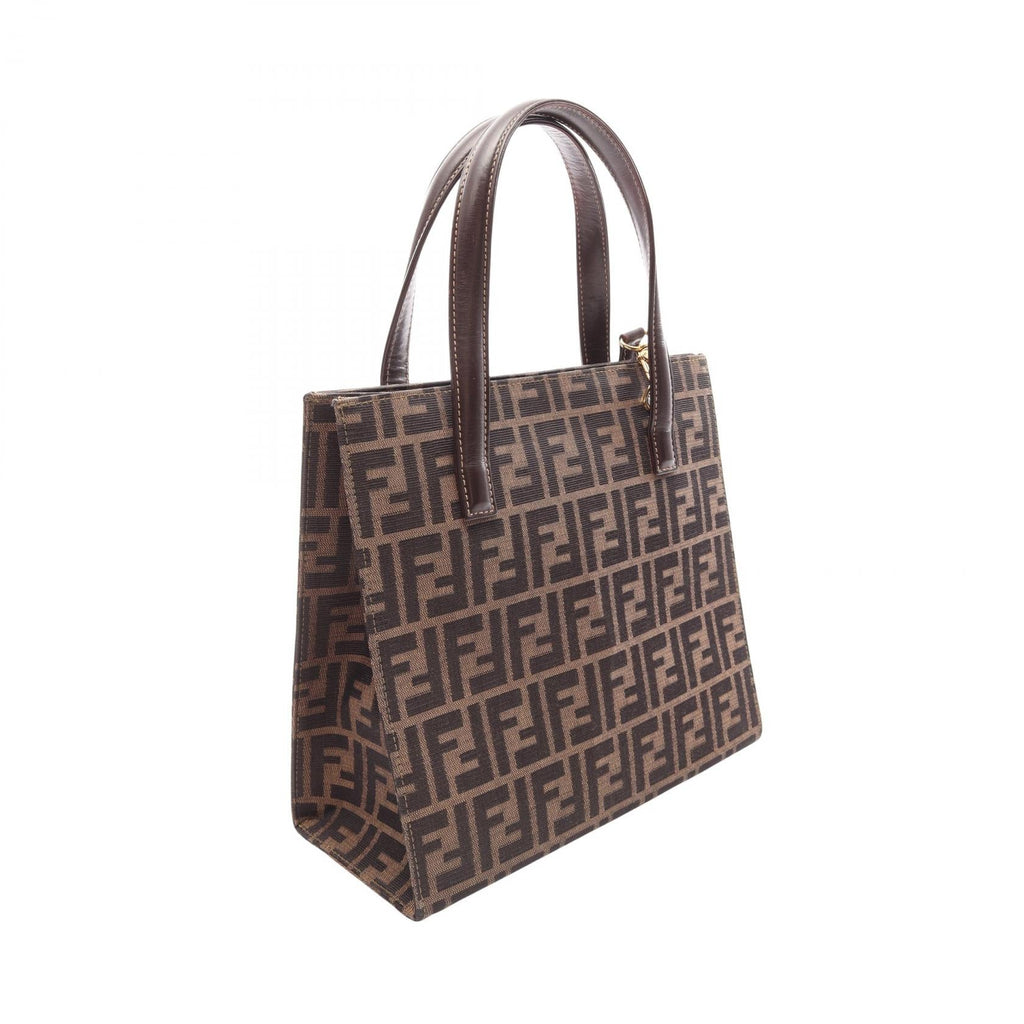 Fendi Zucca · Canvas Leather · Shoulder Tote