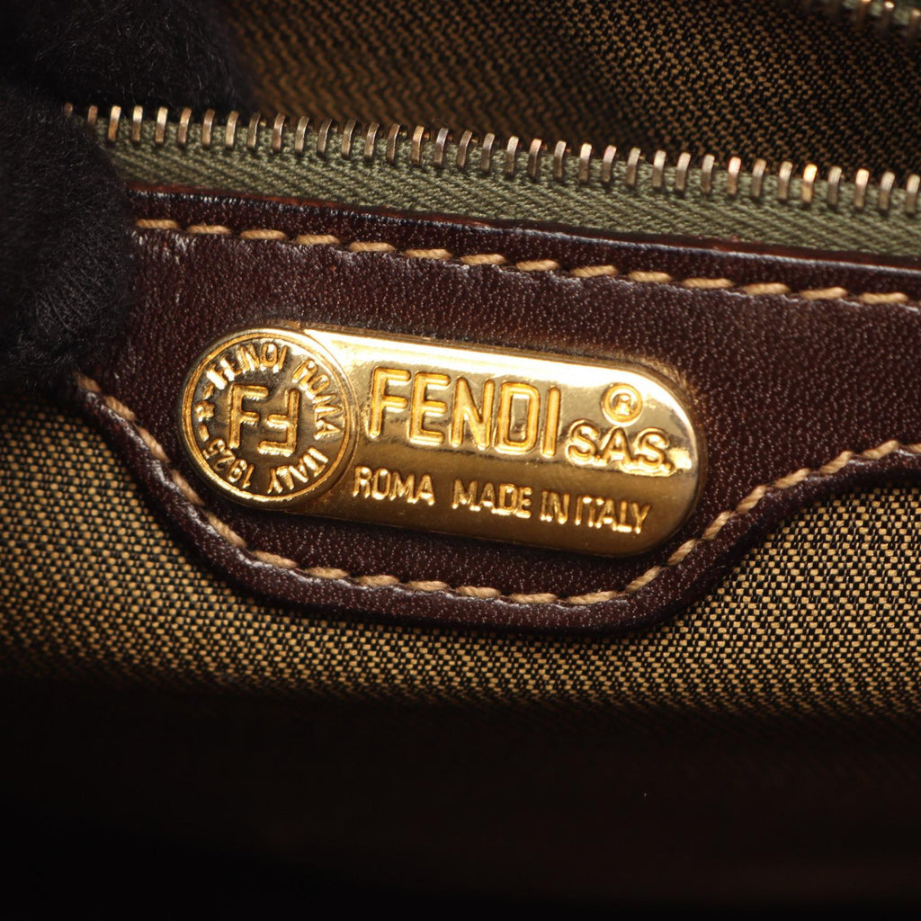 Fendi Zucca · Canvas Leather · Shoulder Tote