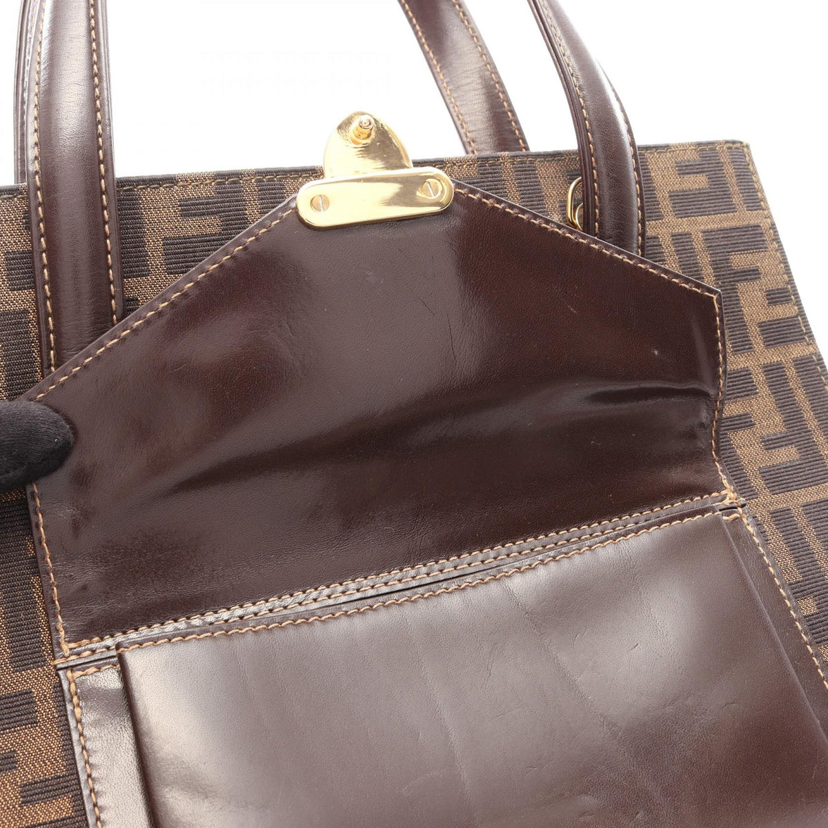 Fendi Zucca · Canvas Leather · Shoulder Tote