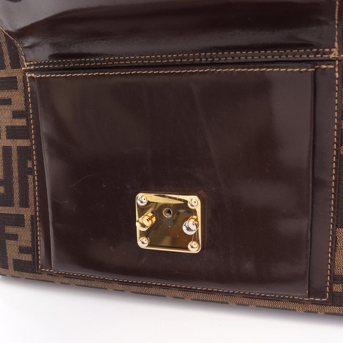Fendi Zucca · Canvas Leather · Shoulder Tote