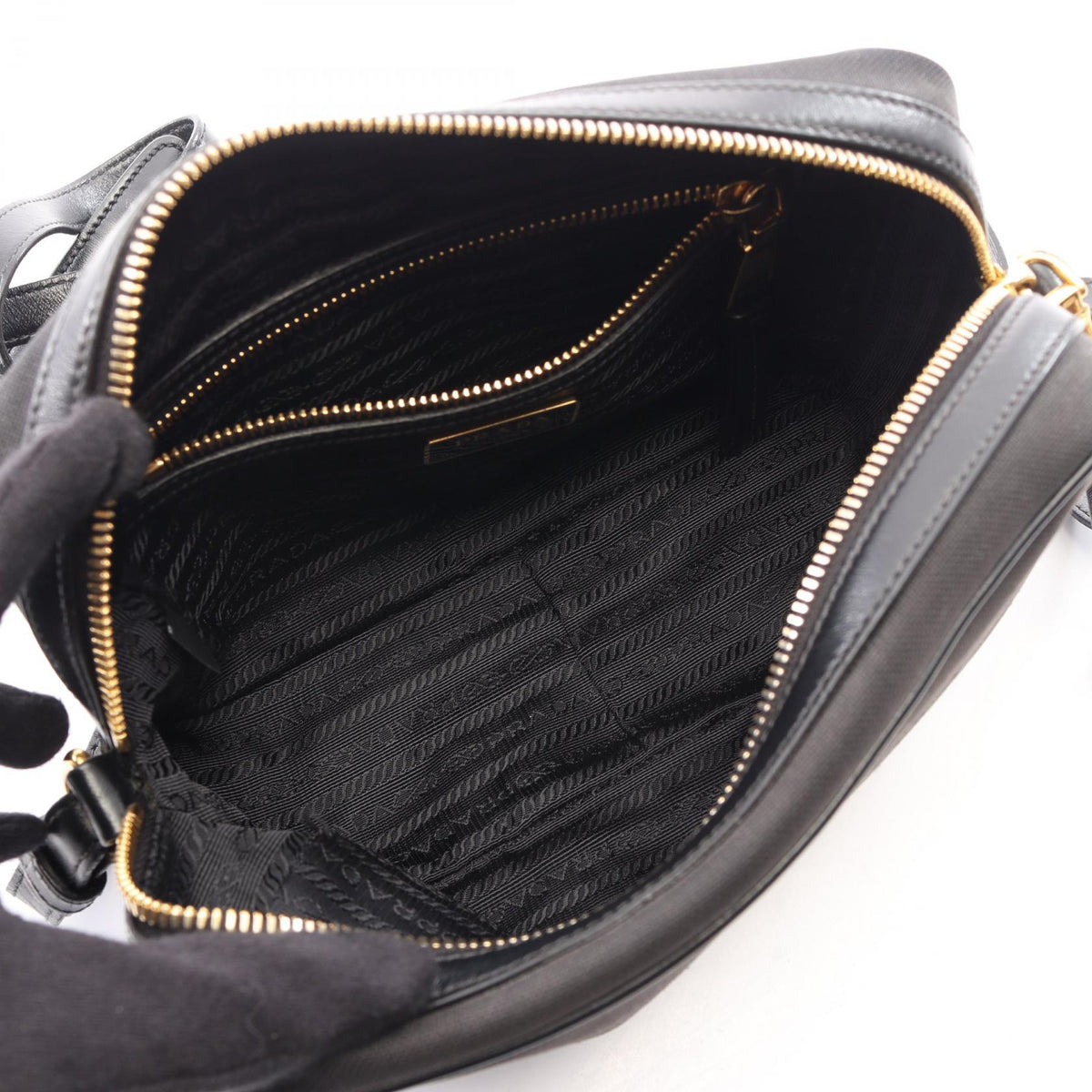 Prada Logo Jacquard · Canvas Crossbody