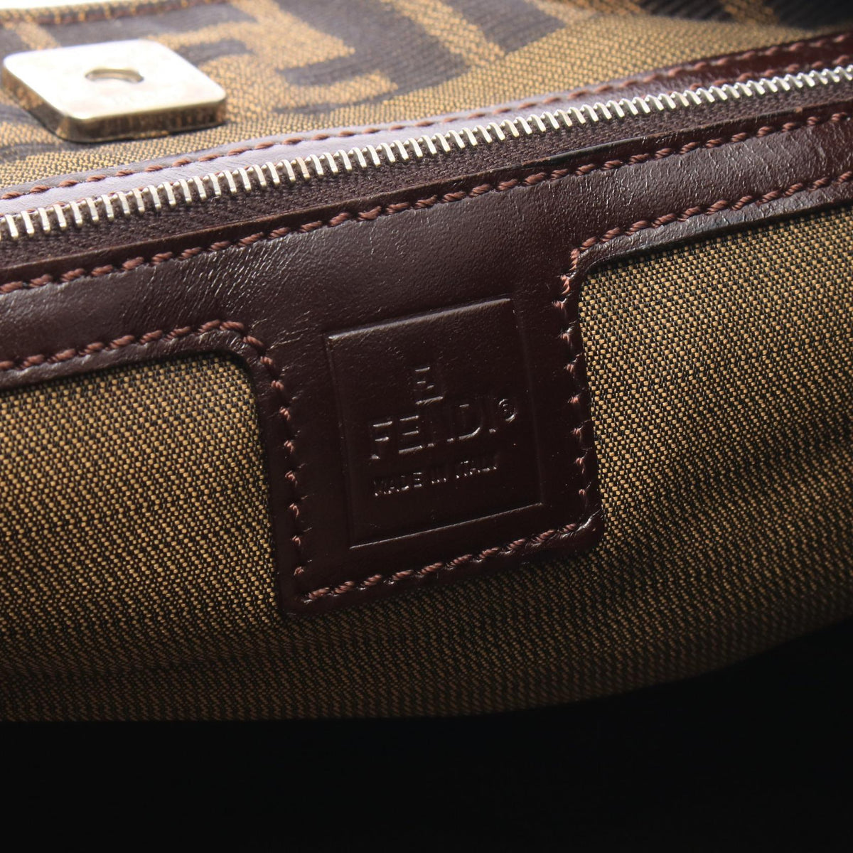 Fendi Zucca · Canvas Leather Tote